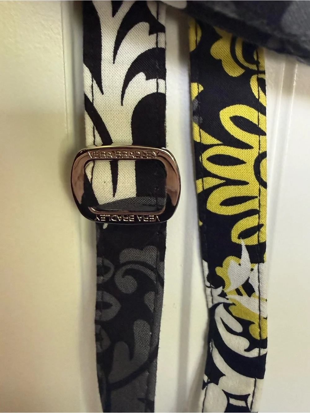 Vera Bradley Quilted Baroque Floral Small Backpack in Yellow, Black & Gray
